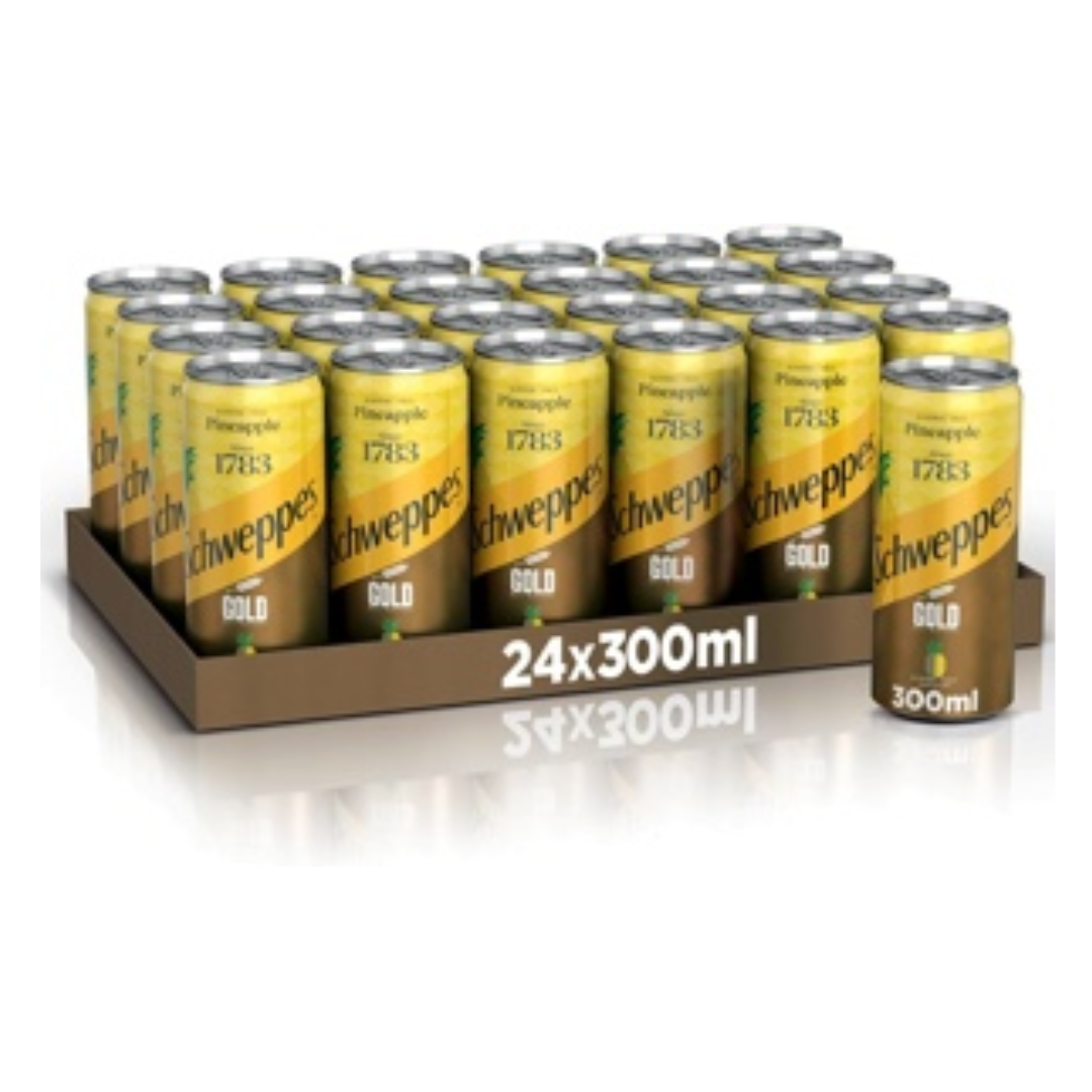 شويبس كانز جولد اناناس 300مل*24