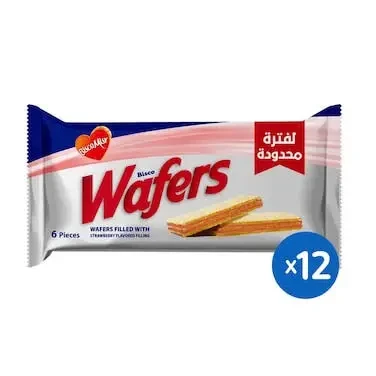 ويفر فراولة حجم اكبر 12ق