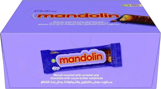 ماندولين بسكويت مغطي بالكراميل والشيكولاته 12 ق